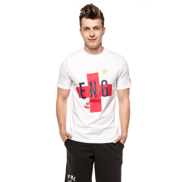 Koszulka męska UMBRO T-SHIRT GRAP ENGLAND 64186u002 kolor biały