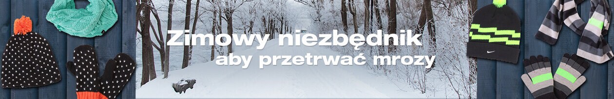 Baner z akcesoriami zimowymi