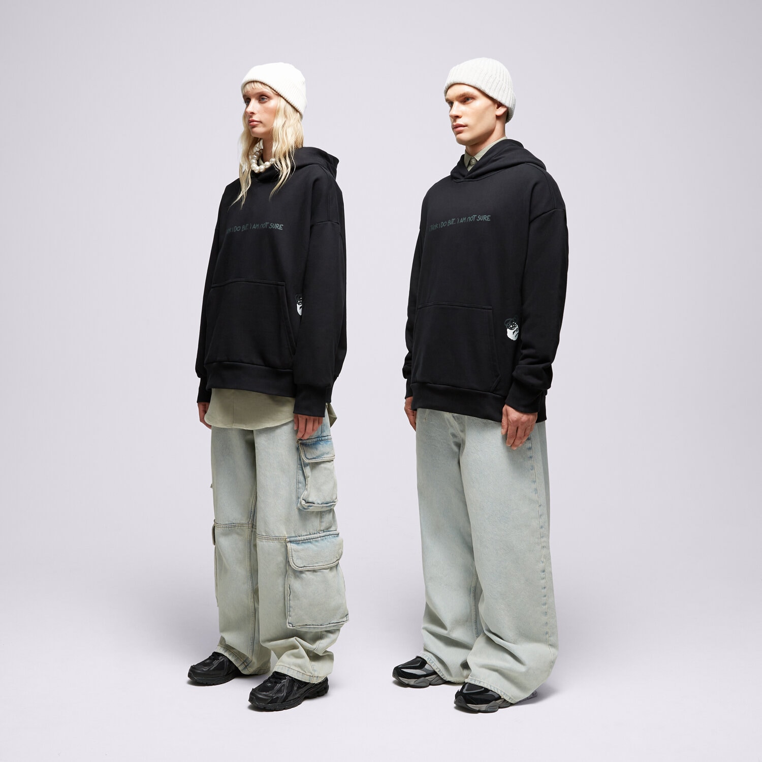 S NOW JOB SIZEER HOODIE “I THINK I DO” BLACK