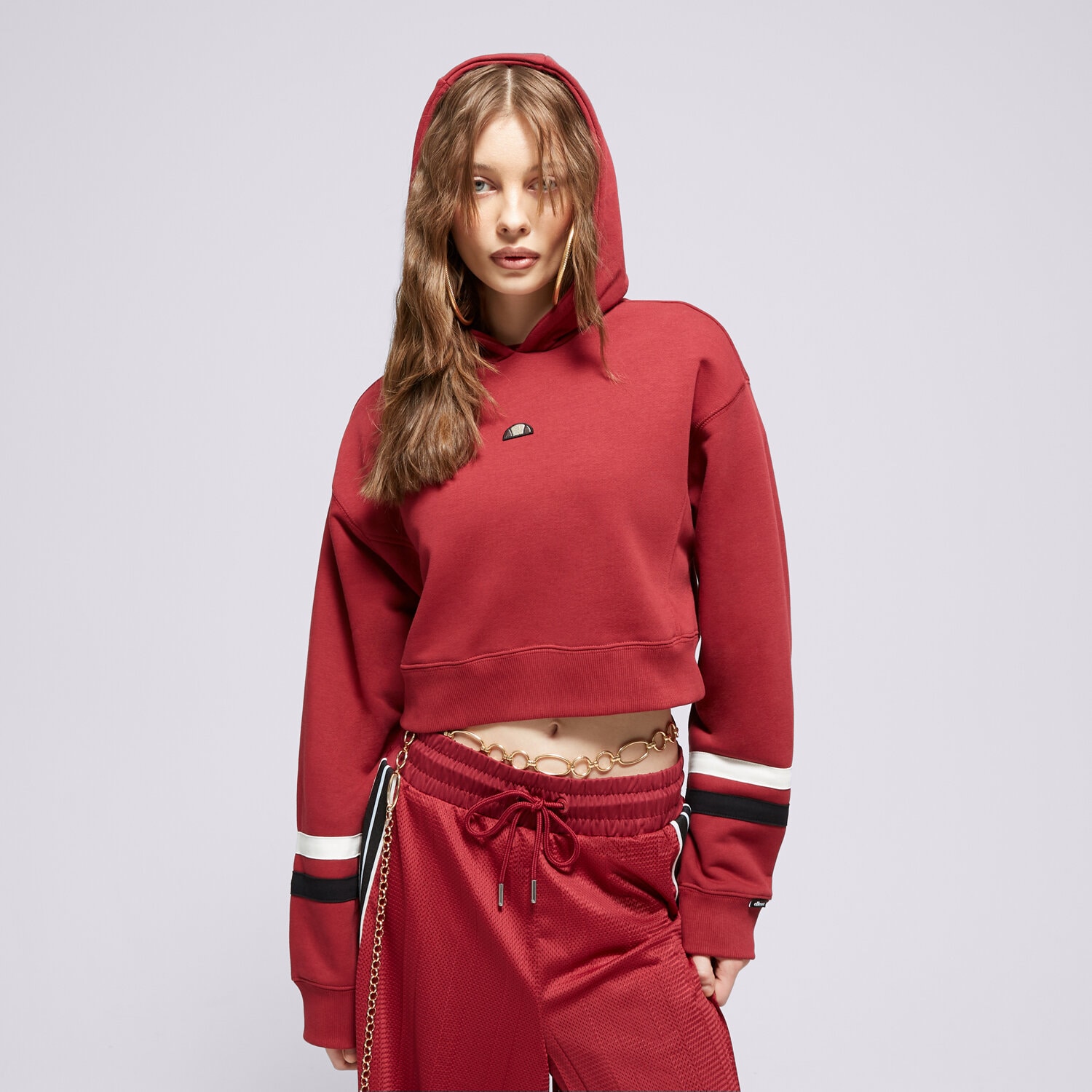 ELLESSE BLUZA Z KAPTUREM BARNES BRGND CROPPED HOODY