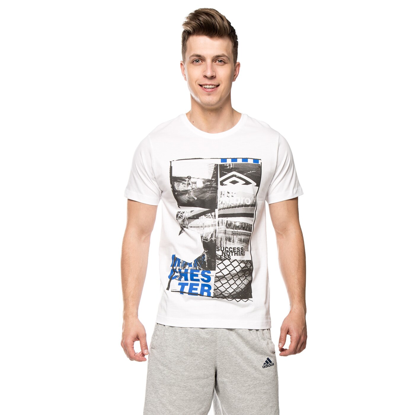 Koszulka męska UMBRO T-SHIRT MULL ul16tsmpr051 kolor biały