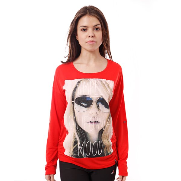 Koszulka damska CONFRONT T-SHIRT L\S LABELLA cfv14tsd02001 kolor czerwony