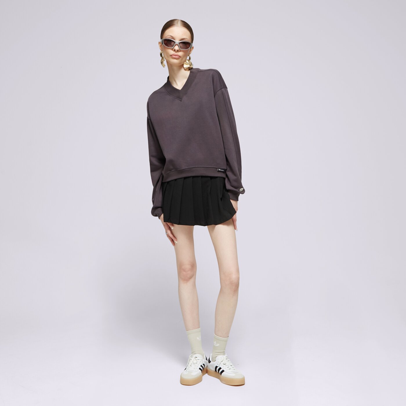 Bluza damska CHAMPION BLUZA CREWNECK CROPTOP FUTURE e10007es503 kolor czarny
