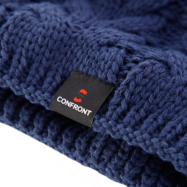 Czapka zimowa damska CONFRONT CZAPKA Z PATROL BLUE KNIT POMPOM cf33cad08 kolor granatowy