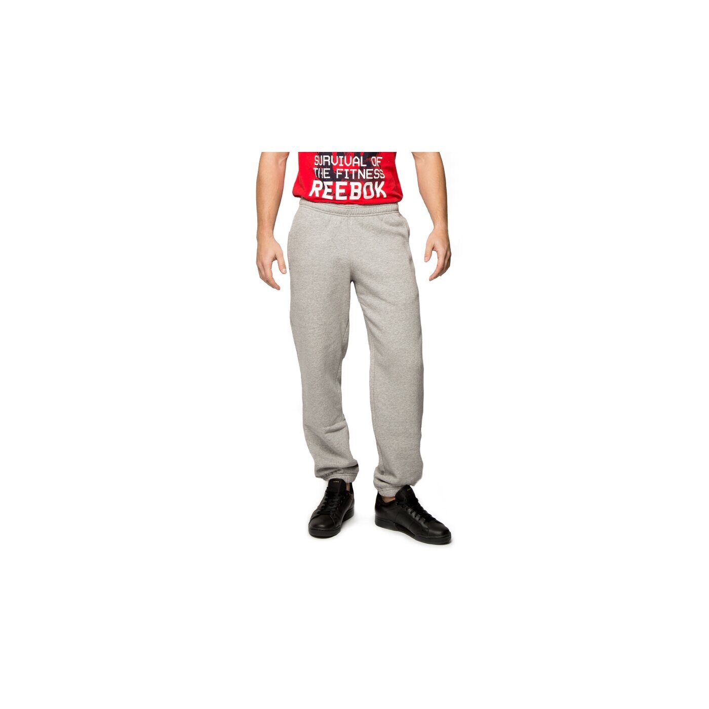 Spodnie dresowe męskie REEBOK SPODNIE EL CC FLC ab0170 kolor szary