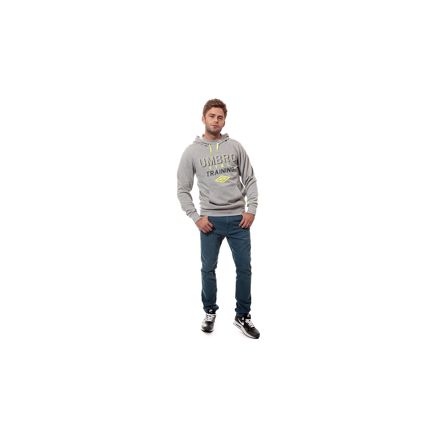 Bluza męska UMBRO BLUZA GRAPHIC FTBL OH HOODED TOP 62608u263 kolor szary