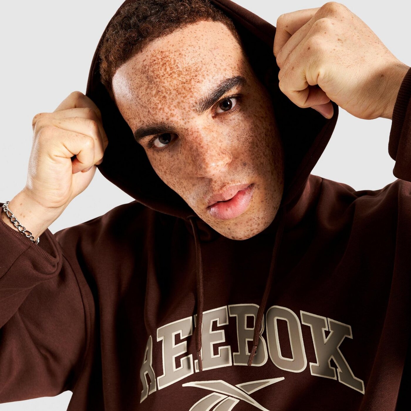 Bluza męska REEBOK BLUZA Z KAPTUREM BRYNE rk25096mgm100051 kolor brązowy