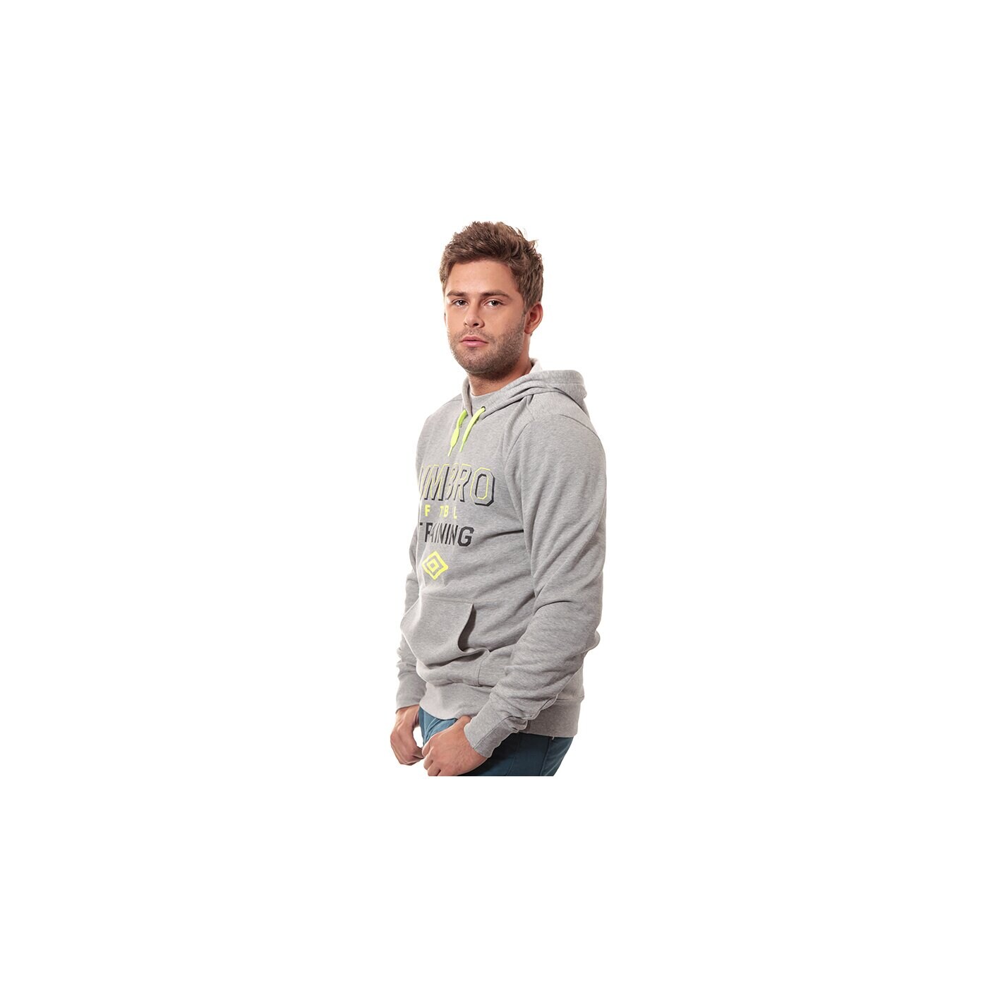 Bluza męska UMBRO BLUZA GRAPHIC FTBL OH HOODED TOP 62608u263 kolor szary