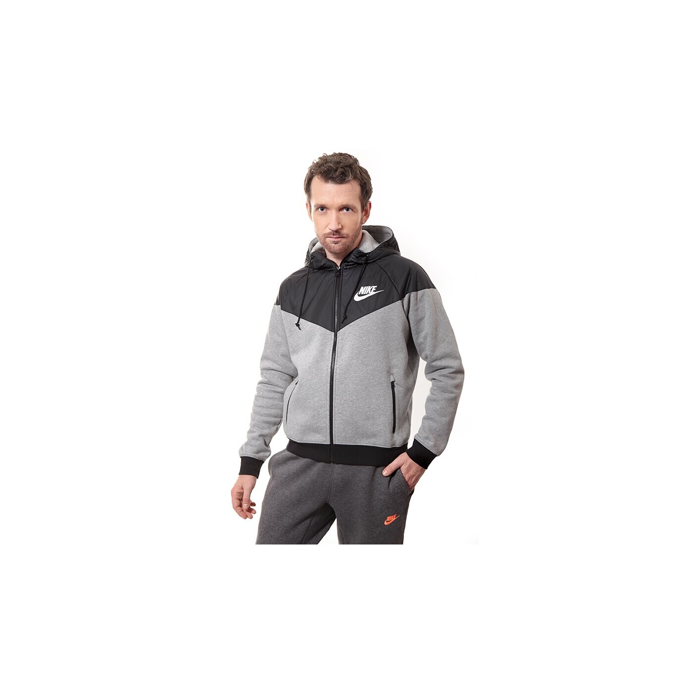 Bluza męska NIKE BLUZA WINDRUNNER-FLEECE MIX 614516063 kolor szary