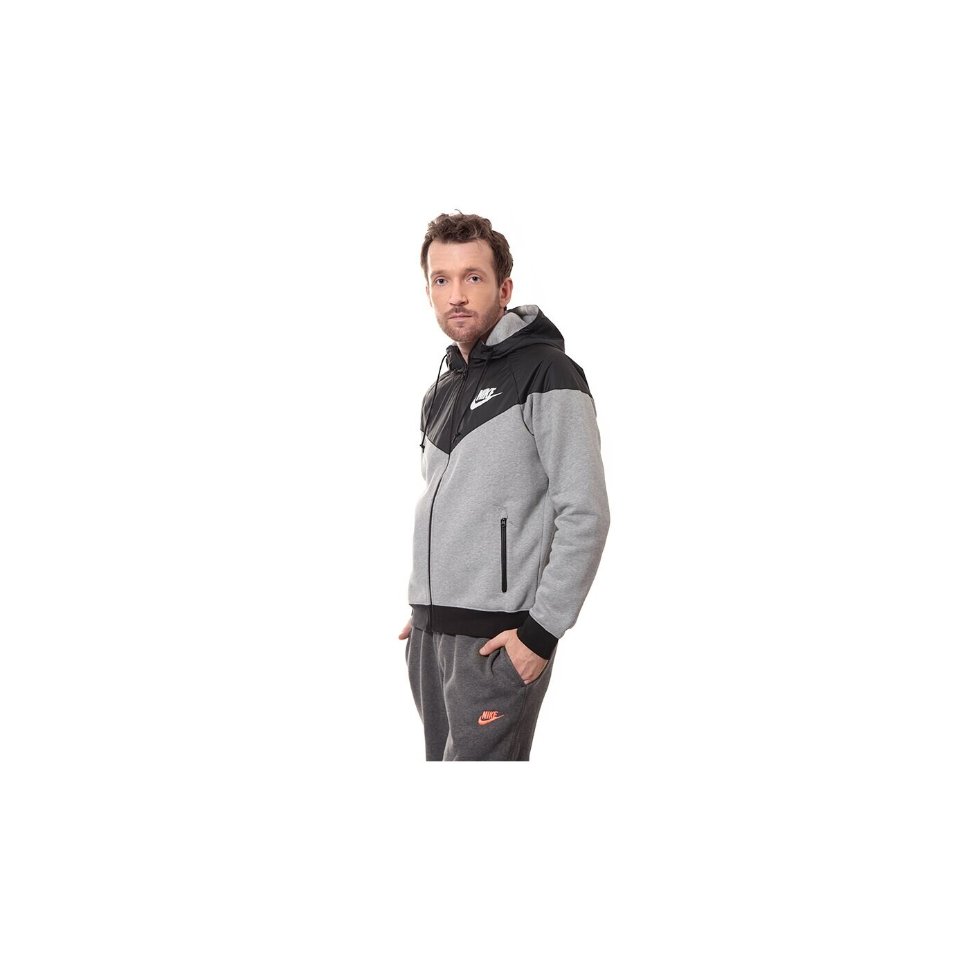 Bluza męska NIKE BLUZA WINDRUNNER-FLEECE MIX 614516063 kolor szary