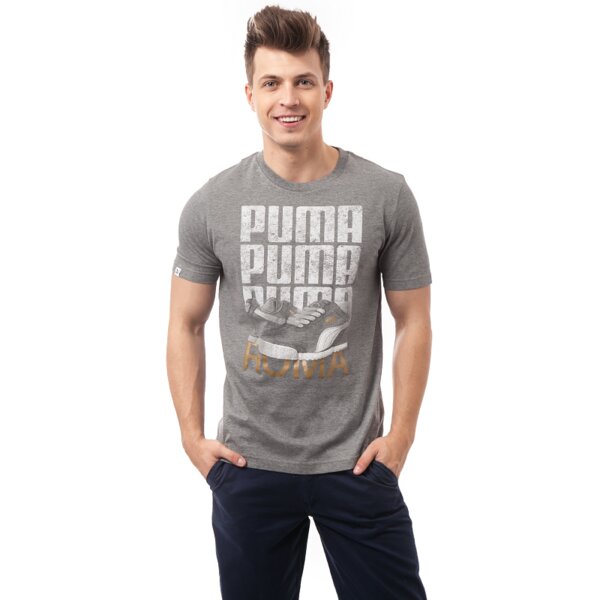 Koszulka męska PUMA T-SHIRT SNEAKER TEE 56826403 kolor szary