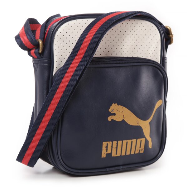 Torba sportowa damska PUMA TOREBKA ORIGINALS PORTABLE PEACOAT-WHITE 7308103 kolor granatowy