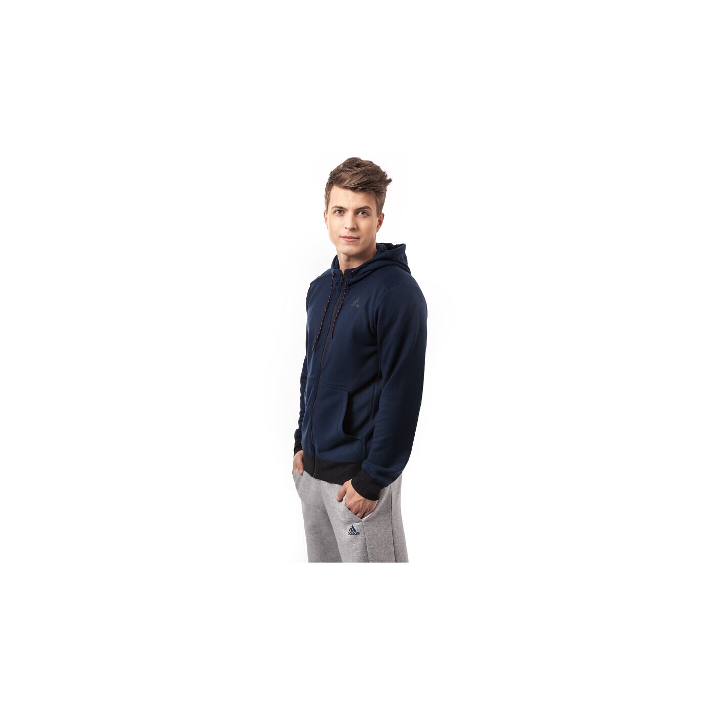 Bluza męska ADIDAS BLUZA ESS PREMFZ HOOD s17544 kolor granatowy