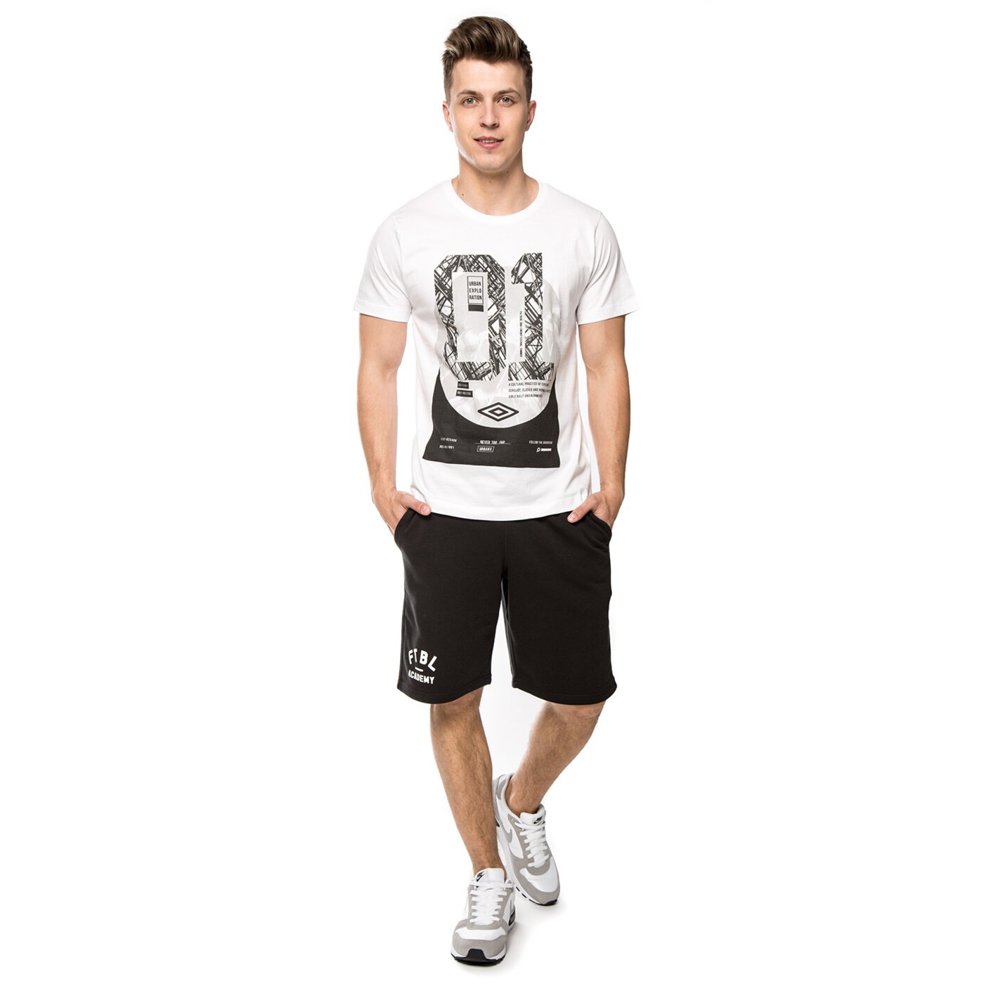 Koszulka męska UMBRO T-SHIRT CRES ul16tsmpr055 kolor biały