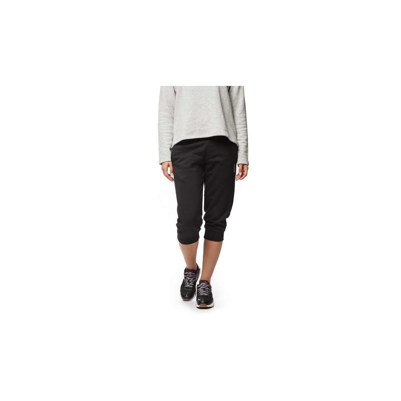 Spodnie dresowe damskie REEBOK SPODNIE EL FT C CAPRI aa4546 kolor czarny