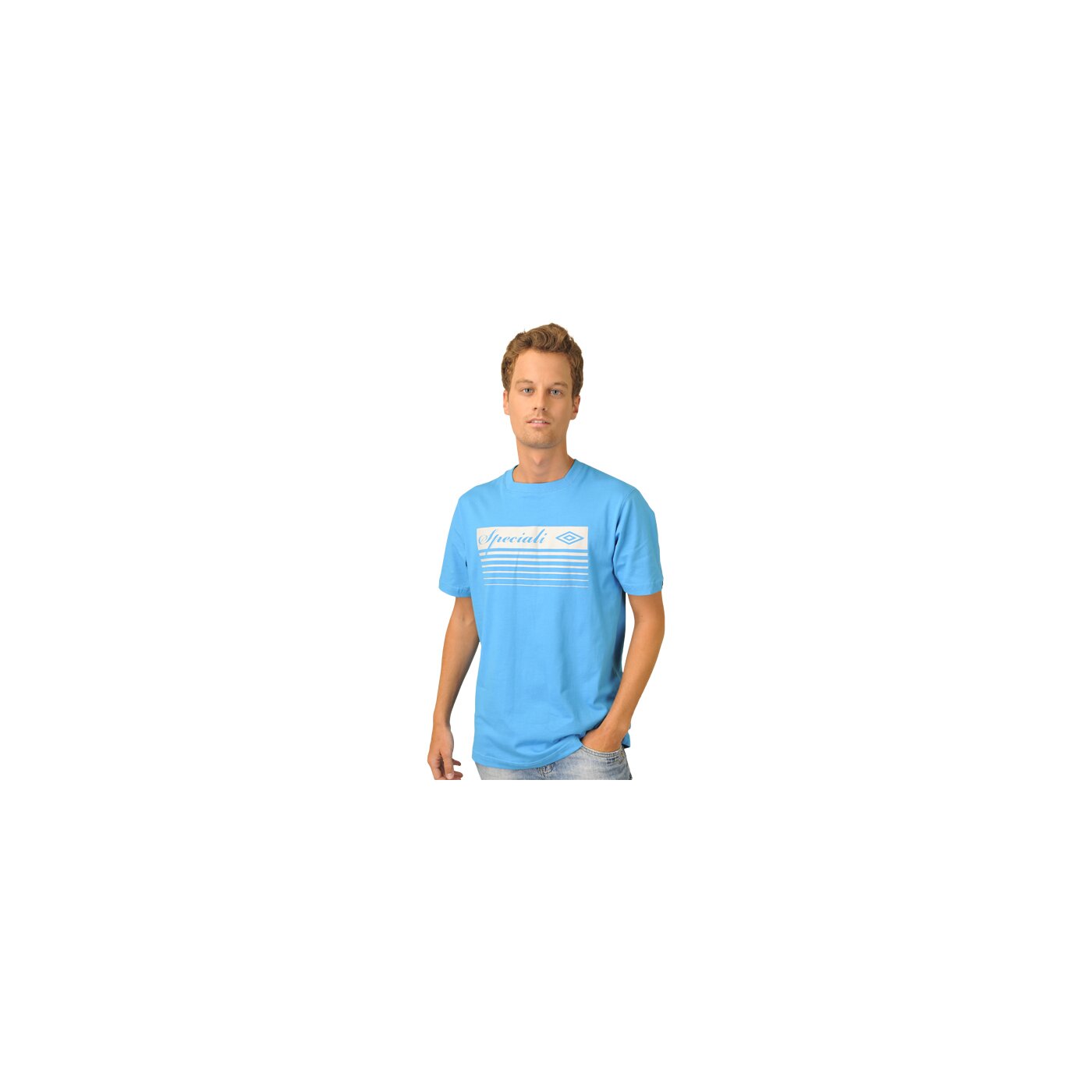 Koszulka męska UMBRO T-SHIRT SPECIALI GRAPHIC COTTON TEE 60847uz4i kolor niebieski