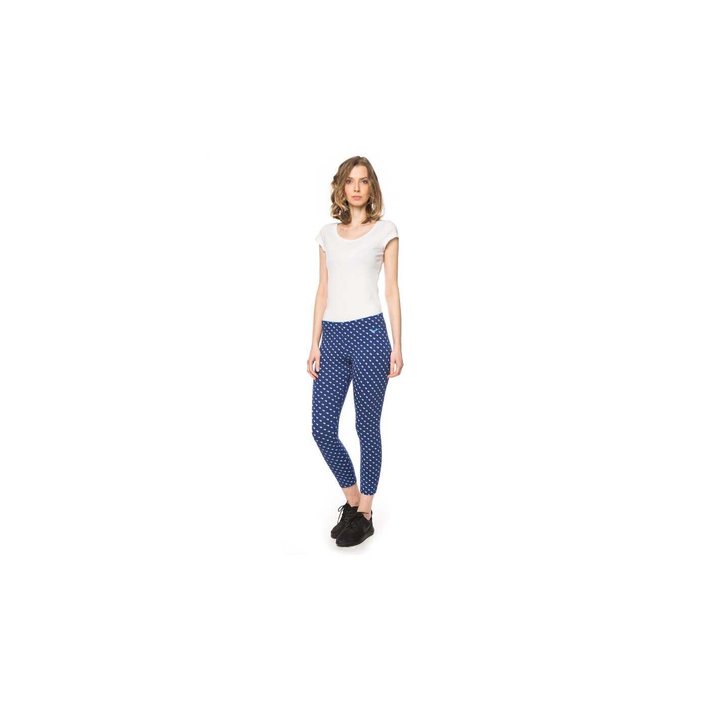 Spodnie dresowe damskie NIKE SPODNIE CLUB LEGGING-CROP AOP2 725796455 kolor granatowy
