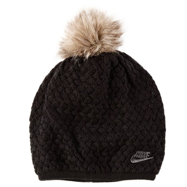 Czapka zimowa damska NIKE CZAPKA Z NIKE BEANIE-WMNS FUR POM 546109010 kolor szary