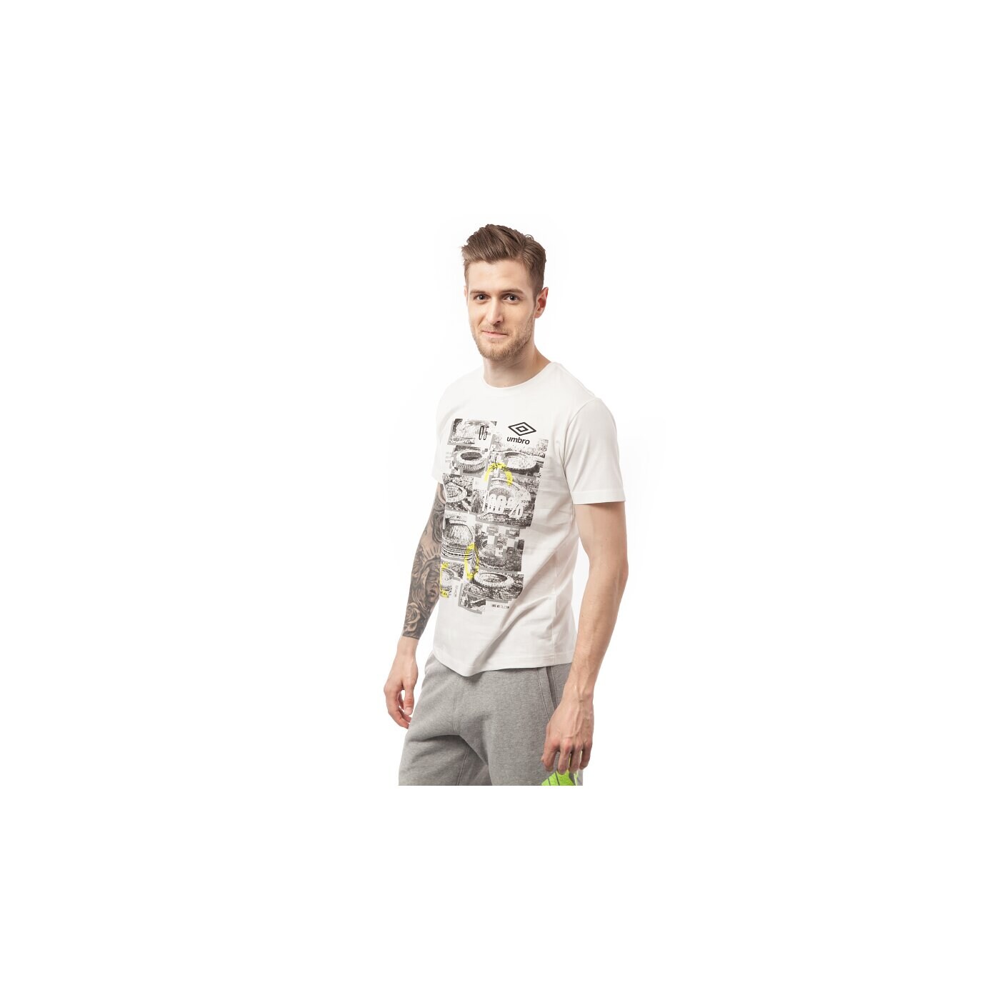 Koszulka męska UMBRO T-SHIRT DOST ul15tsmpr027 kolor biały