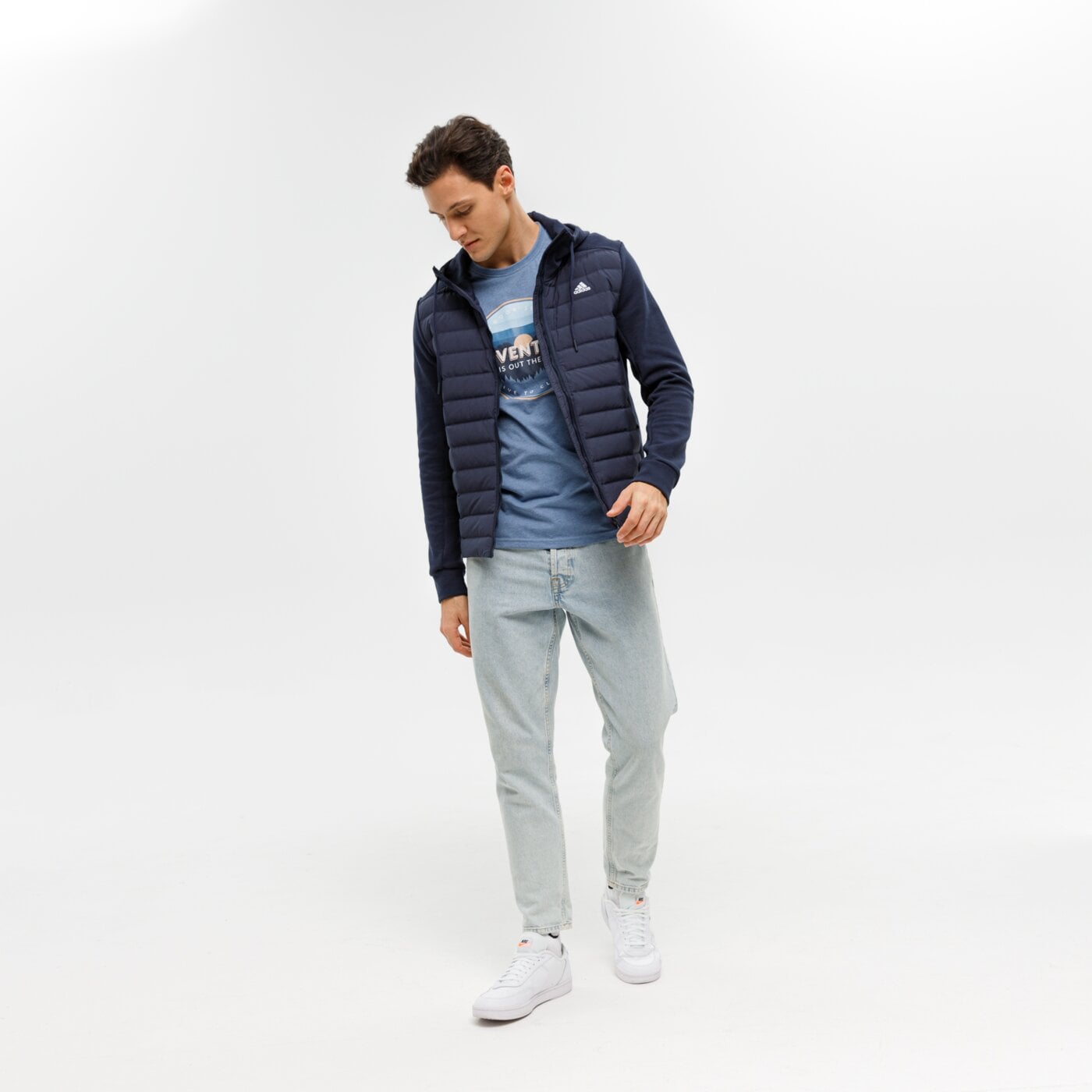 Kurtka zimowa męska ADIDAS KURTKA VARILITE HYBRID ge5825 kolor granatowy