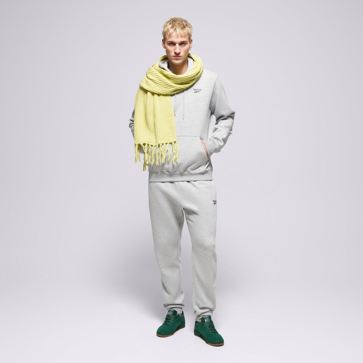 Bluza męska REEBOK BLUZA Z KAPTUREM NOAH SMALL LOGO 100240569 kolor szary