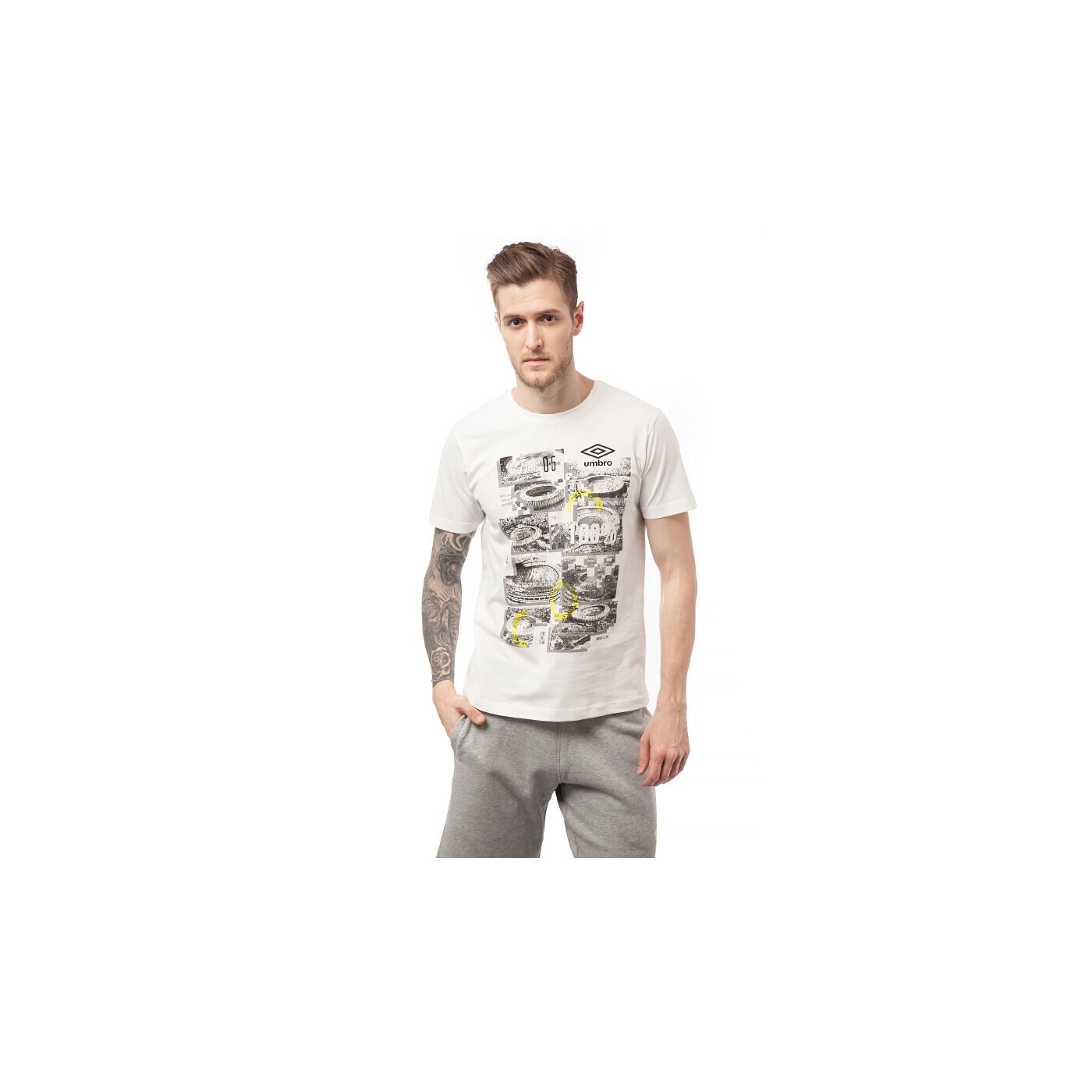 Koszulka męska UMBRO T-SHIRT DOST ul15tsmpr027 kolor biały