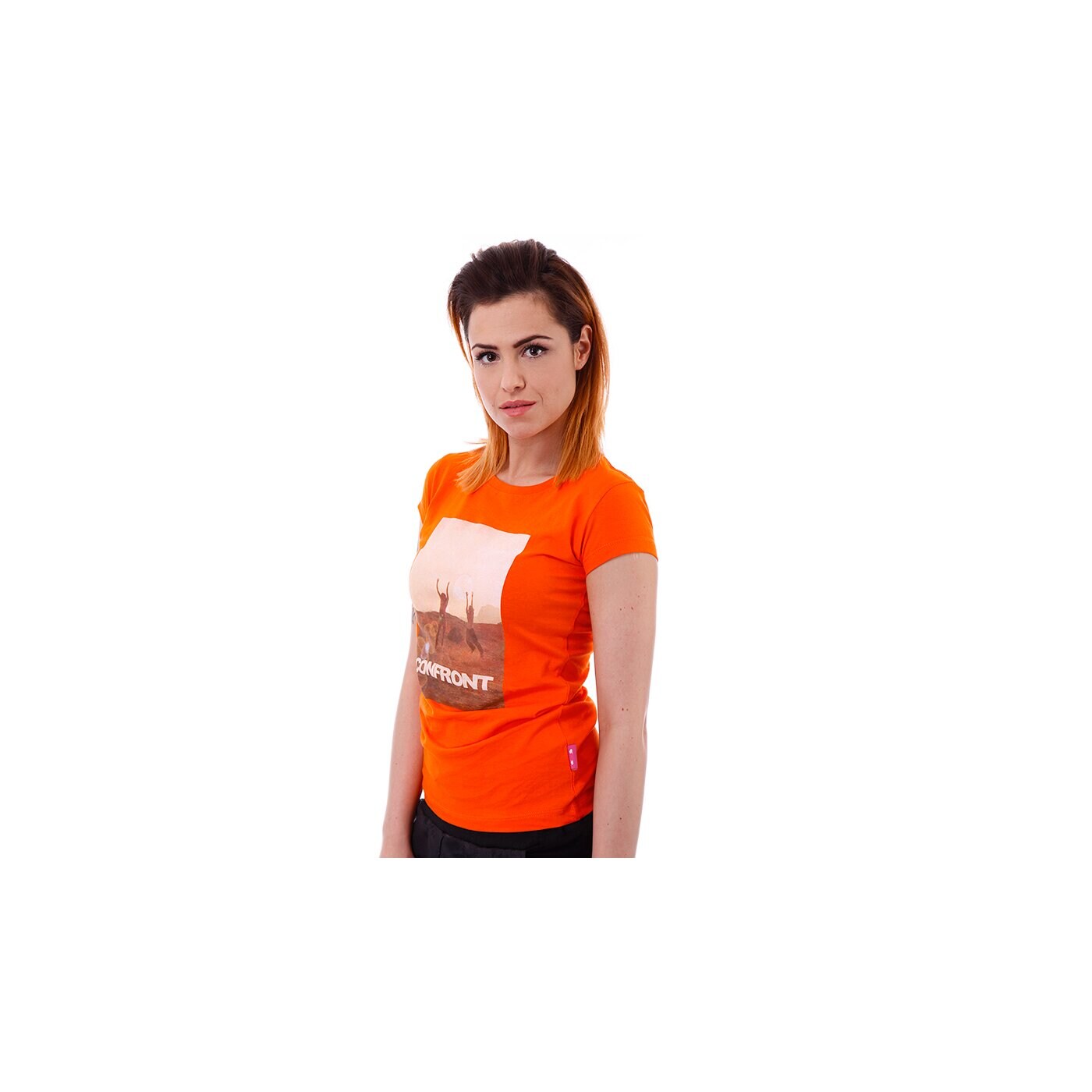 Koszulka damska CONFRONT T-SHIRT EDITTA cf13tsd04707 kolor pomarańczowy