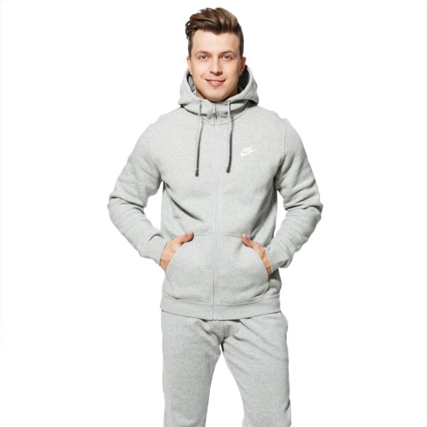 Bluza męska NIKE BLUZA M NSW HOODIE FZ FLC CLUB 804389063 kolor szary